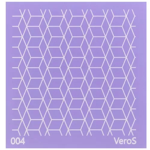 Silk Screen VeroS pour pâte polymère 90x90 mm - Motif cube 3D n°004 x1