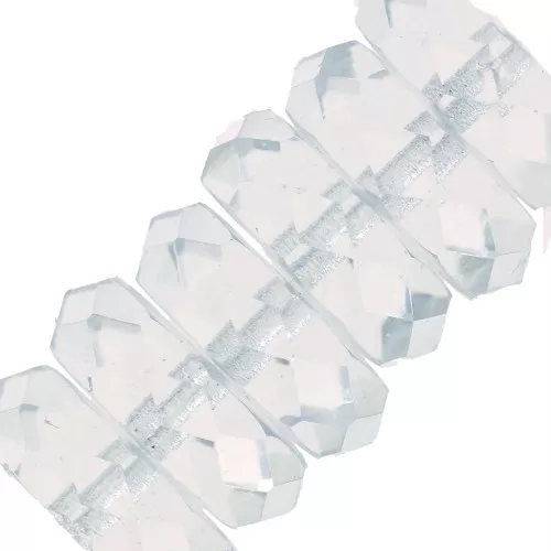 Perles rondelles Heishi facettées 14x5 mm - Crystal x10