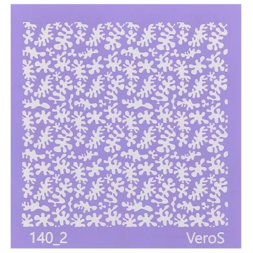Silk Screen VeroS pour pâte polymère 90x90 mm - Motif petits algues n°140_2 x1