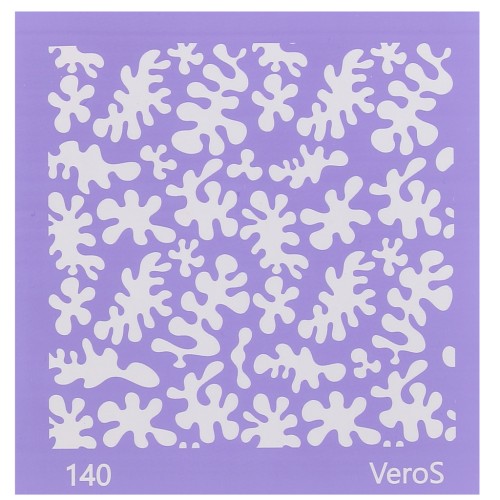 Silk Screen VeroS pour pâte polymère 90x90 mm - Motif grands algues n°140 x1