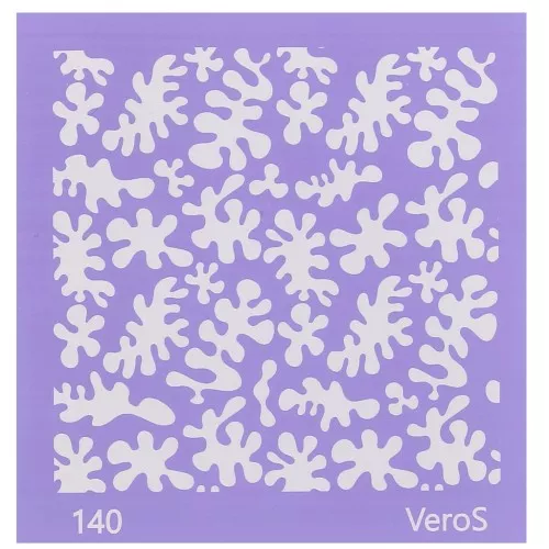 Silk Screen VeroS pour pâte polymère 90x90 mm - Motif grands algues n°140 x1