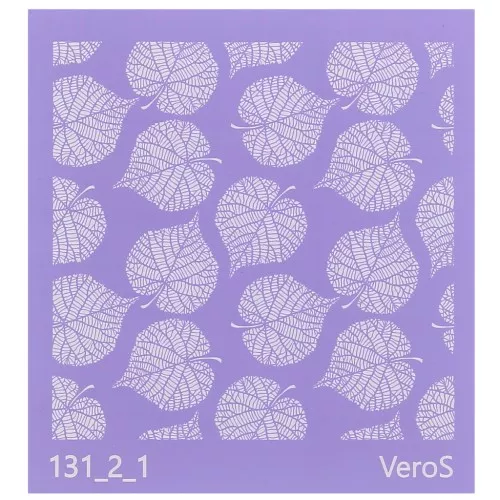 Silk Screen VeroS pour pâte polymère 90x90 mm - Motif feuille de tilleul n°131_2_1