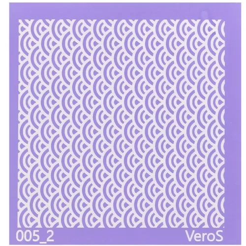 Silk Screen VeroS pour pâte polymère 90x90 mm - Motif éventails n°005_2 x1