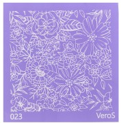 Silk Screen VeroS pour pâte polymère 90x90 mm - Motif floral 1 n°023 x1|raw }}