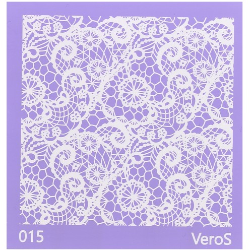 Silk Screen VeroS pour pâte polymère 90x90 mm - Motif dentelle n°015 x1