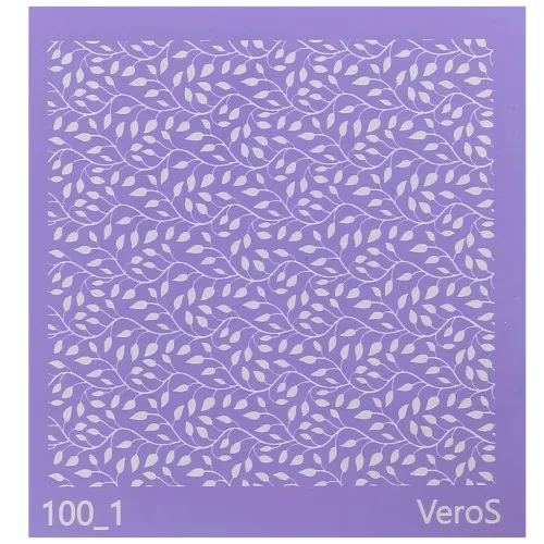 Silk Screen VeroS pour pâte polymère 90x90 mm - Motif feuillage 2 n°100_1 x1