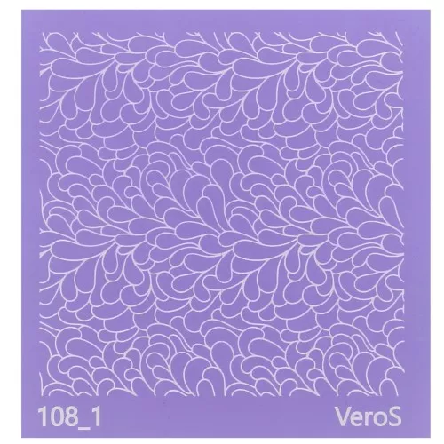 Silk Screen VeroS pour pâte polymère 90x90 mm - Motif vagues n°108_1 x1