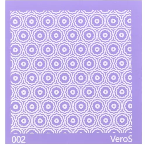 Silk Screen VeroS pour pâte polymère 90x90 mm - Motif rosaces n°002 x1