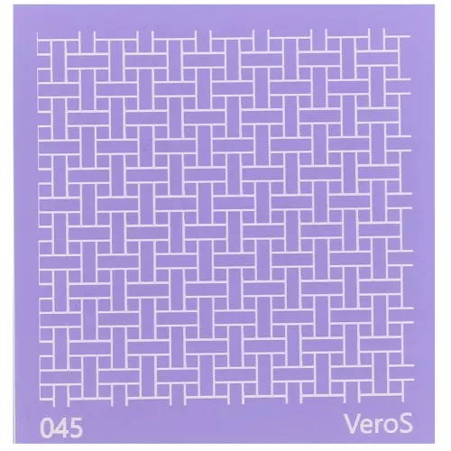 Silk Screen VeroS pour pâte polymère 90x90 mm - Motif tressage osier n°045 x1