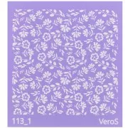 Silk Screen VeroS pour pâte polymère 90x90 mm - Motif floral 2 n°113_1 x1
