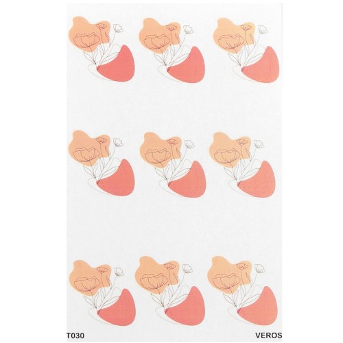Feuille de transfert VeroS 13.5x9 cm - papier soluble pour pâte polymère - N°030 x1