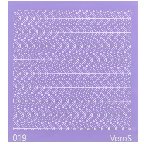 Silk Screen VeroS pour pâte polymère 90x90 mm - Motif petites feuilles n°019 x1