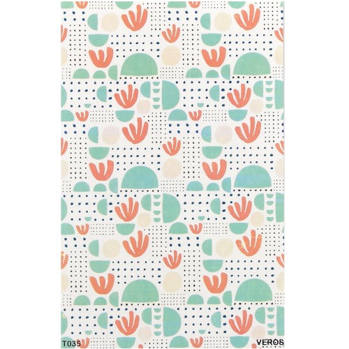Feuille de transfert VeroS 13.5x9 cm - papier soluble pour pâte polymère - N°035 x1