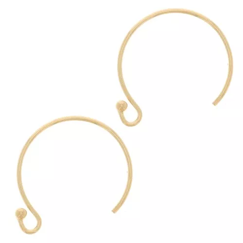 Crochets d'oreilles ronds 13 mm - Gold filled (or laminé) x20