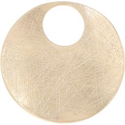 Pendentif rond irrégulier strié 45 mm - Doré satiné x1|raw }}
