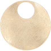 Pendentif rond irrégulier strié 45 mm - Doré x1|raw }}