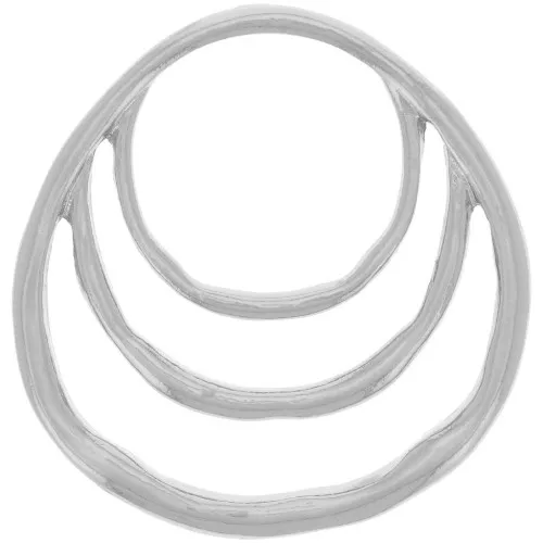Pendentif 3 cercles irréguliers 30x29 mm - Rhodié x1