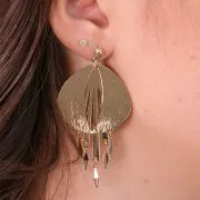 Pendentif chandelier à franges 45.5x17 mm - Doré x1