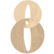 Pendentif double rond strié 38x24 mm - Doré x1