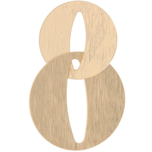 Pendentif double rond strié 38x24 mm - Doré x1