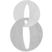 Pendentif double rond strié 38x24 mm - Argenté x1