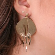 Pendentif intercalaire triangle strié 32x35 mm - Doré x1