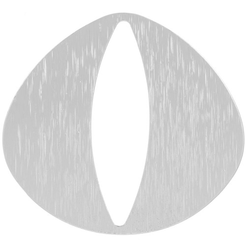 Pendentif intercalaire triangle strié 32x35 mm - Argenté x1