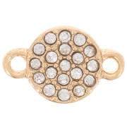Intercalaire rond 7 mm avec strass - Doré - Crystal x1