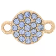 Intercalaire rond 7 mm avec strass - Doré - Bleu clair x1