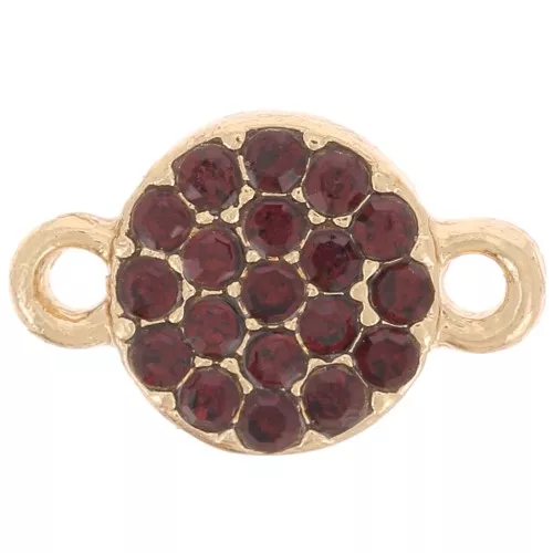 Intercalaire rond 7 mm avec strass - Doré - Cognac x1