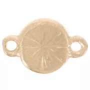 Intercalaire rond 7 mm avec strass - Doré - Cognac x1