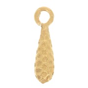 Breloque goutte martelée 11x3 mm avec anneau ouvert - Doré à l'or fin x1|raw }}