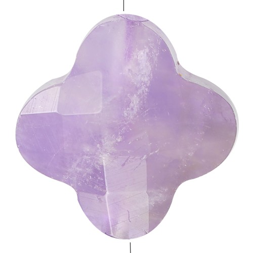 Perle trèfle facettée 13 mm en pierre gemme - Amethyste x1