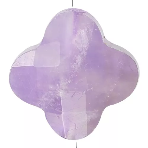 Perle trèfle facettée 13 mm en pierre gemme - Amethyste x1
