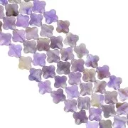 Perle trèfle facettée 13 mm en pierre gemme - Amethyste x1