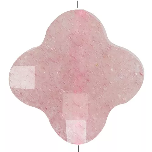 Perle trèfle facettée 13 mm en pierre gemme - Strawberry Quartz x1