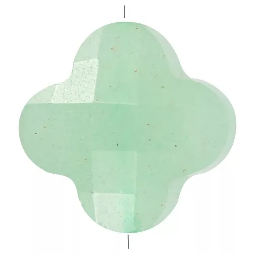 Perle trèfle facettée 13 mm en pierre gemme - Aventurine x1