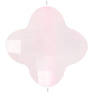 Perle trèfle facettée 13 mm en pierre gemme - Quartz rose x1