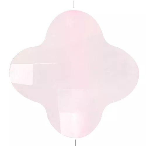Perle trèfle facettée 13 mm en pierre gemme - Quartz rose x1