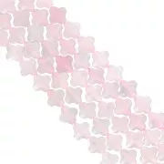 Perle trèfle facettée 13 mm en pierre gemme - Quartz rose x1
