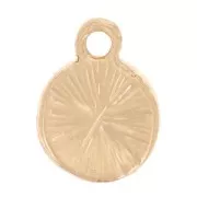 Breloque ronde 7 mm avec strass - Doré - Cognac x1