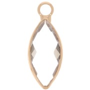 Breloque navette 19x8 mm en verre facetté - Doré - Transparent x1|raw }}