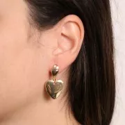 Clous d'oreilles gouttes irrégulières 16x7 mm avec anneau fermé - Doré x2