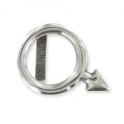 Poussoir symbole masculin pour cuir regaliz 18 mm Placage Argent fin vieilli x1