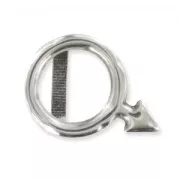 Poussoir symbole masculin pour cuir regaliz 18 mm Placage Argent fin vieilli x1