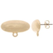 Clous d'oreilles ovales 9x20 mm avec anneau fermé - Doré vintage x2|raw }}