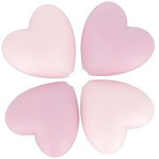 Perles coeurs en silicone 19x20 mm pour attache sucette - tétine - Multi rose x4|raw }}