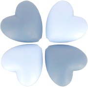 Perles coeurs en silicone 19x20 mm pour attache sucette - tétine - Multi bleu x4|raw }}