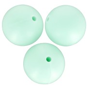 Perles rondes en silicone 15 mm pour attache sucette - tétine - Mint x3