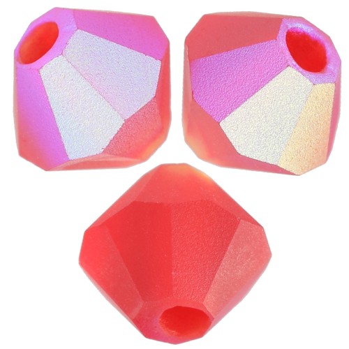 Perles toupies Preciosa - Rondelle Bead 4 mm - Light Siam AB Matt x30